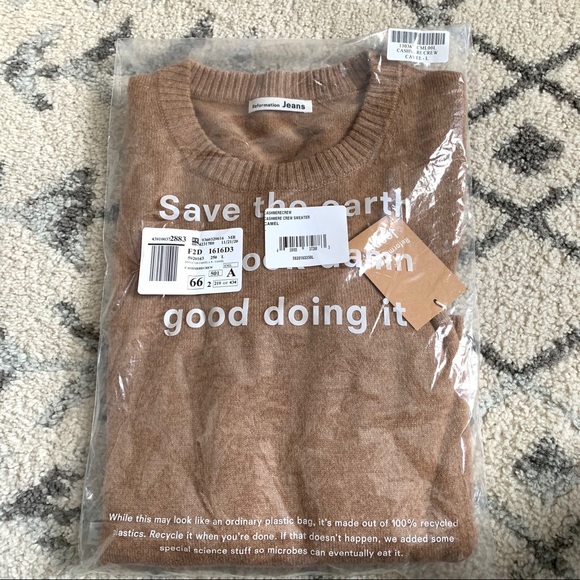 NWT Reformation Cashmere Crew Sweater in Camel - Picture 6 of 8